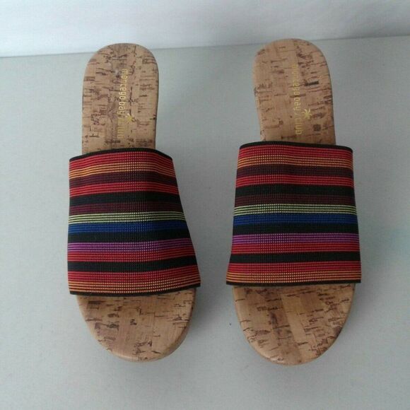 Montego club Cork Wedge Multi‎ Color Sandals 9M - Picture 1 of 8